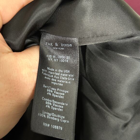 RAG & BONE Archer Two Tone Slim Tailored Blazer Port Wine Maroon Sz 4 {V33} - Picture 7 of 7